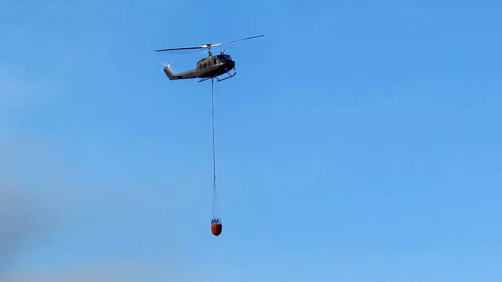 helicopter being used to fight fire