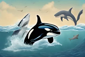 orca hunting great white shark